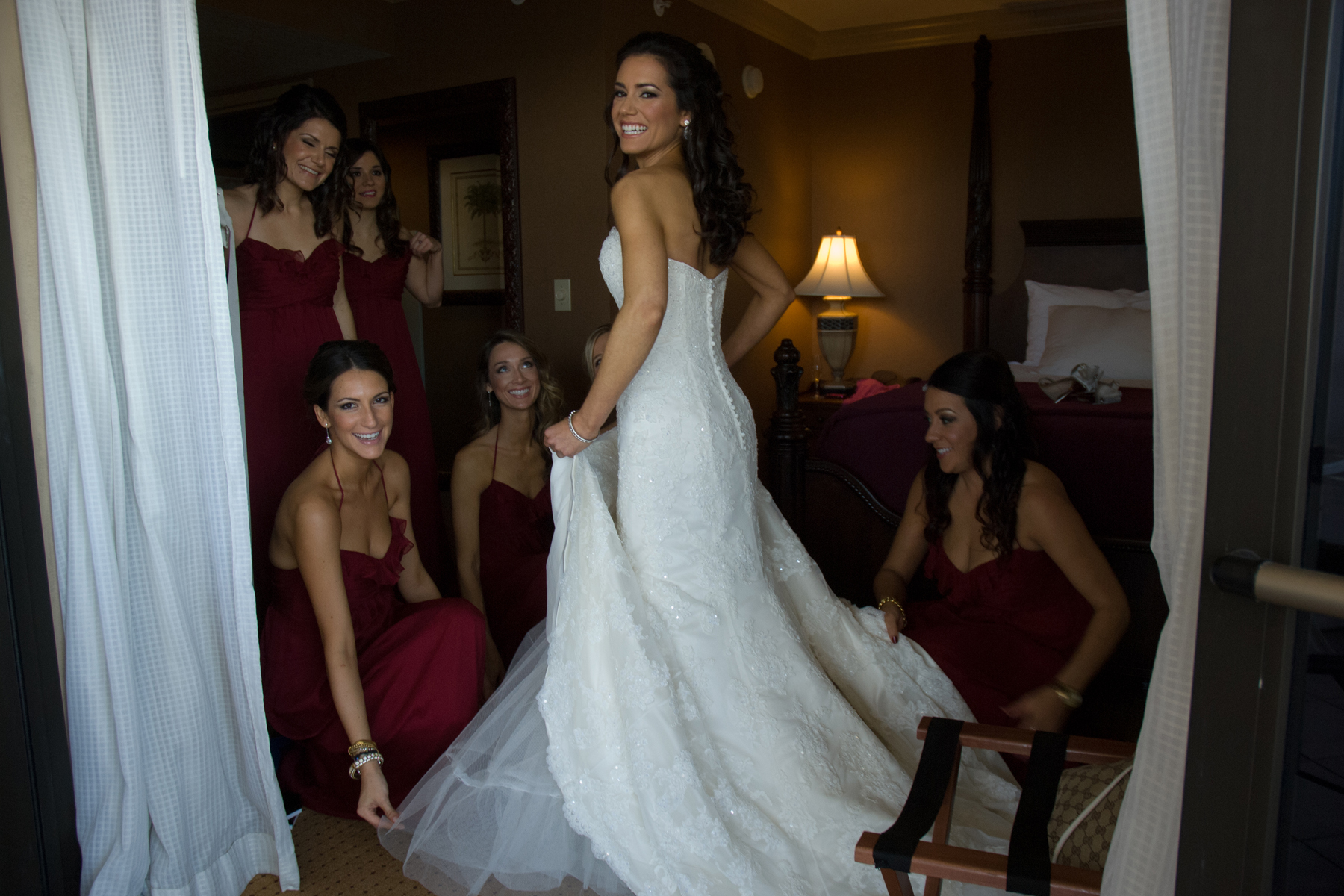 Orlando wedding photographer bridal prep suite candid